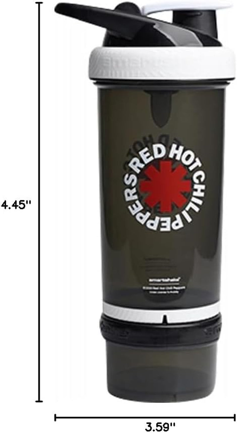 Revive Red Hot Chili Peppers 750ml Protein Shaker Bottle with Storage - Official Merchandise Gift for Rock Music Enthusiasts