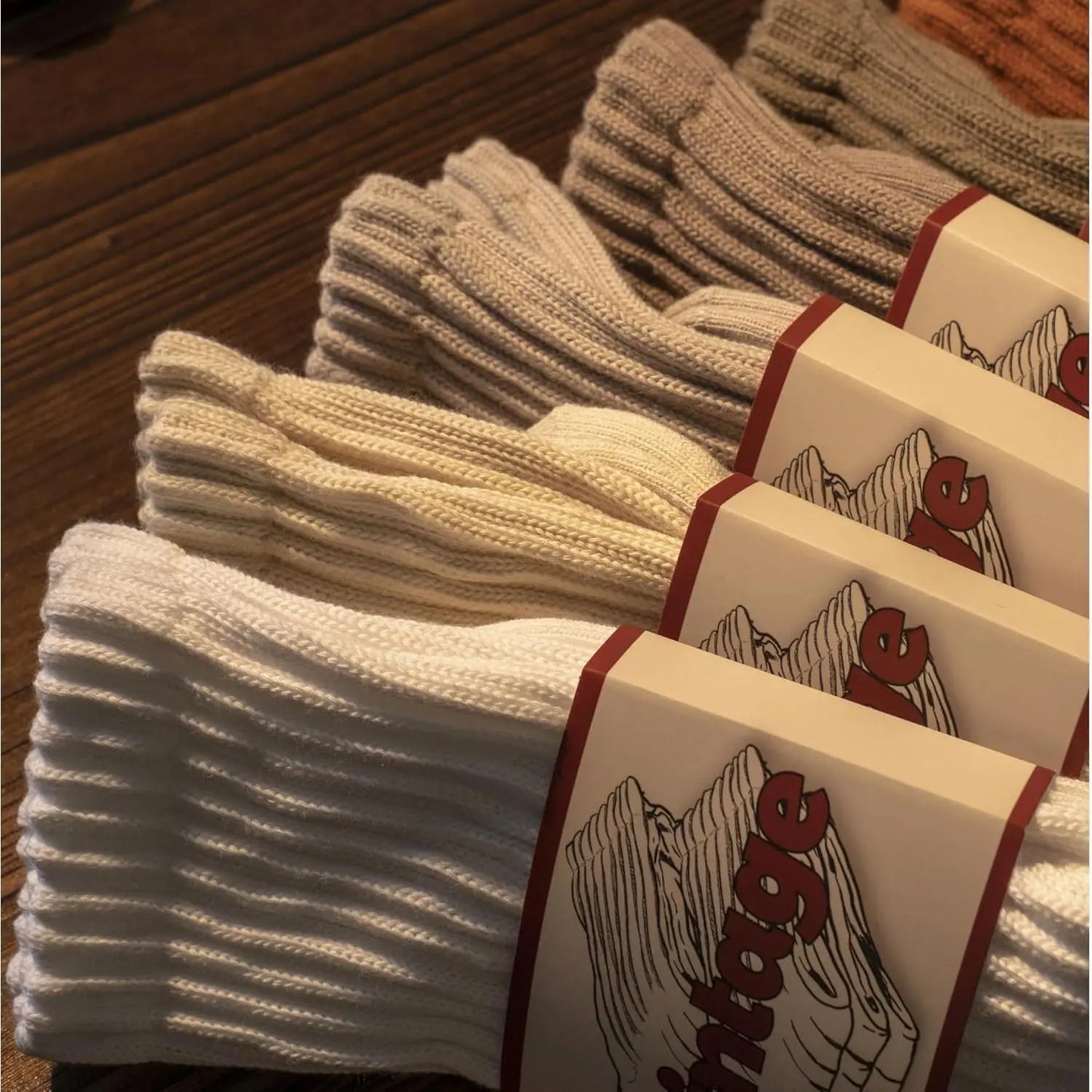 Natural 98% Cotton Crew Socks - Seamless, Breathable, and Cozy Fall & Winter Collection for Men and Women (4 Pairs)