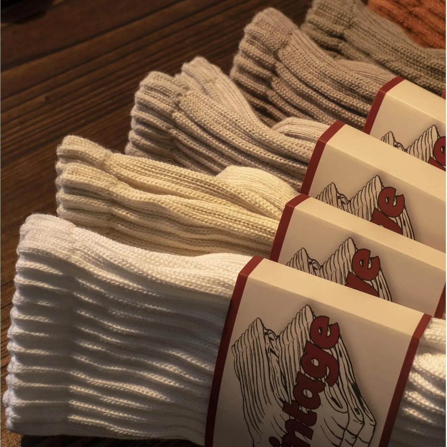 Natural 98% Cotton Crew Socks - Seamless, Breathable, and Cozy Fall & Winter Collection for Men and Women (4 Pairs)