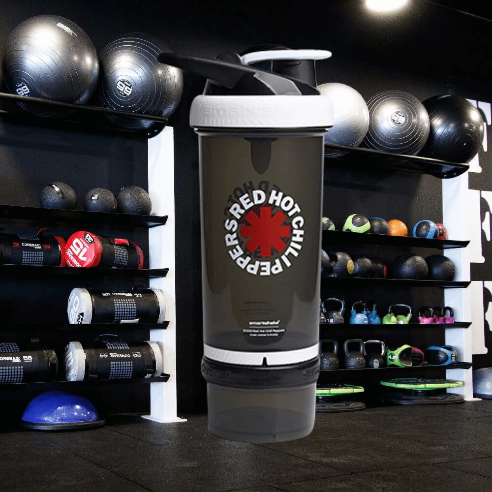 Revive Red Hot Chili Peppers 750ml Protein Shaker Bottle with Storage - Official Merchandise Gift for Rock Music Enthusiasts