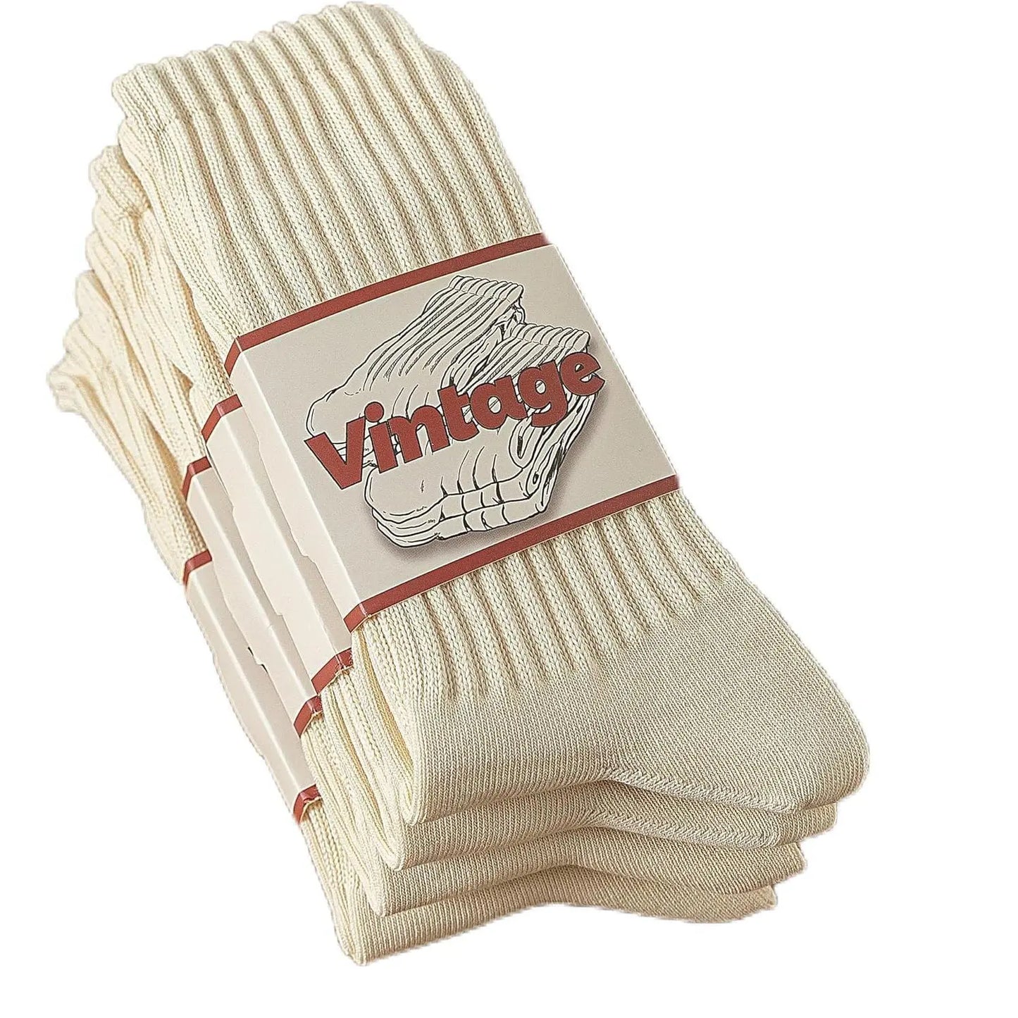 Natural 98% Cotton Crew Socks - Seamless, Breathable, and Cozy Fall & Winter Collection for Men and Women (4 Pairs)