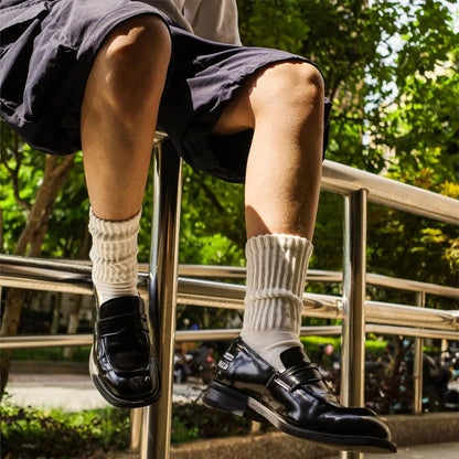 Natural 98% Cotton Crew Socks - Seamless, Breathable, and Cozy Fall & Winter Collection for Men and Women (4 Pairs)