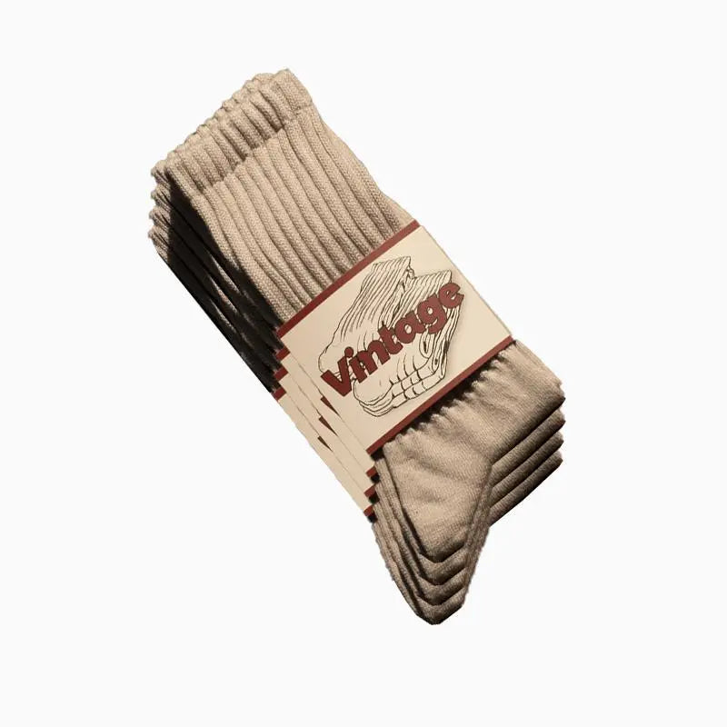 Natural 98% Cotton Crew Socks - Seamless, Breathable, and Cozy Fall & Winter Collection for Men and Women (4 Pairs)
