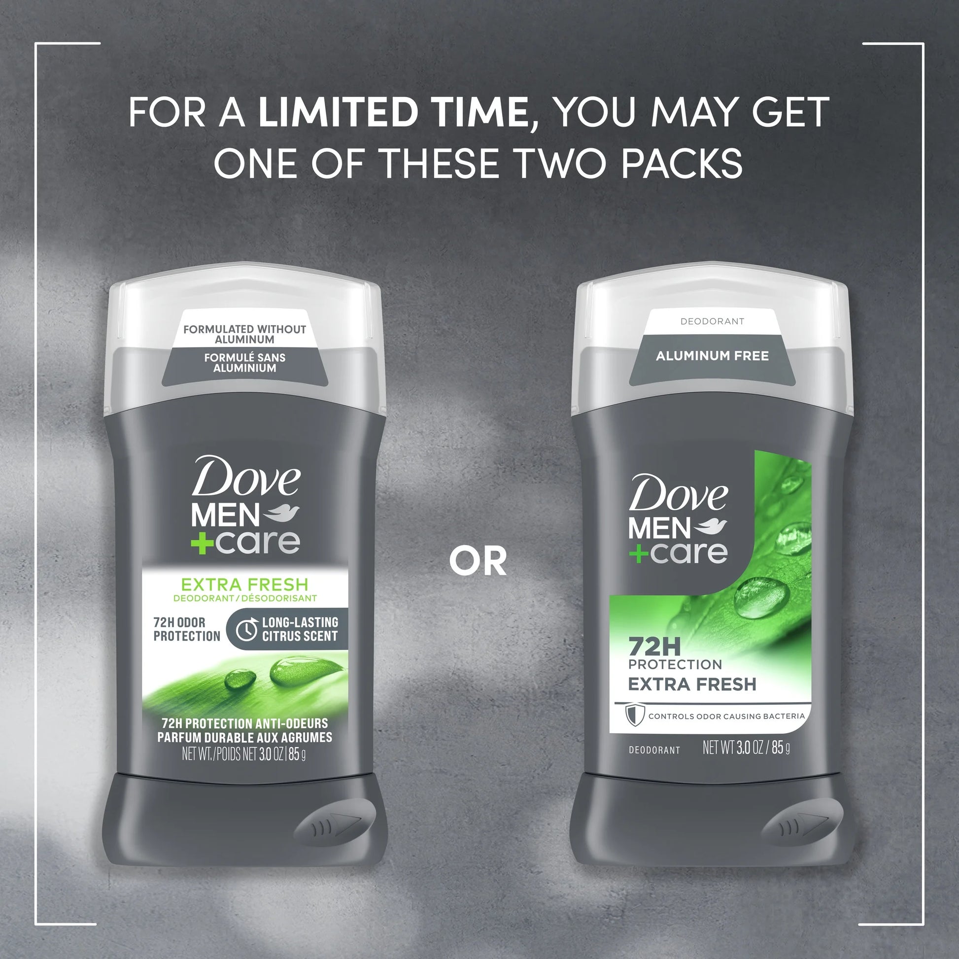 Men's Extra Fresh Aluminum-Free Deodorant Stick with Moisturizing Cream, 3 Oz
