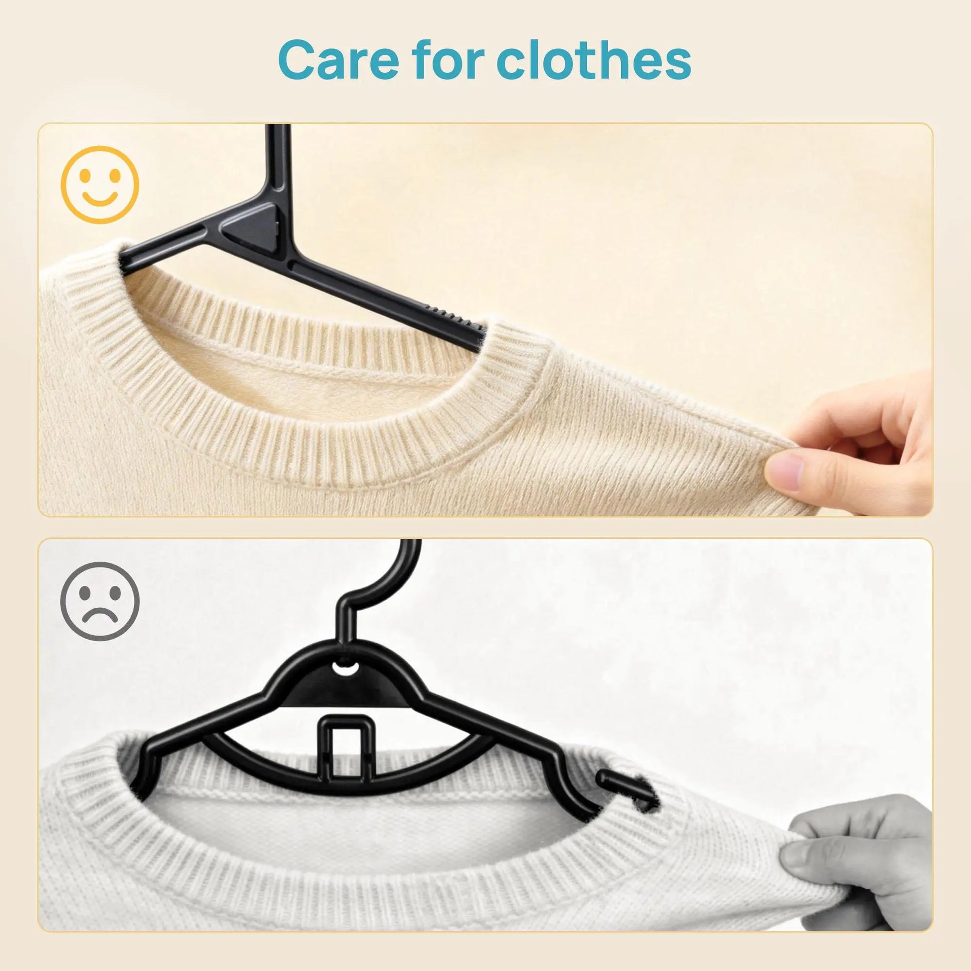 Vtopmart 60-Pack Stackfit Clothes Hangers - 16.7-Inch Non-Slip Slim Hangers for T-Shirts, Coats, Jackets, and Sweaters - Durable Space-Saving Closet Organizers - Mid-Year Sale