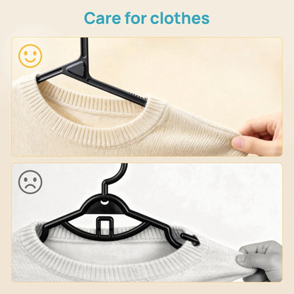Vtopmart 60-Pack Stackfit Clothes Hangers - 16.7-Inch Non-Slip Slim Hangers for T-Shirts, Coats, Jackets, and Sweaters - Durable Space-Saving Closet Organizers - Mid-Year Sale