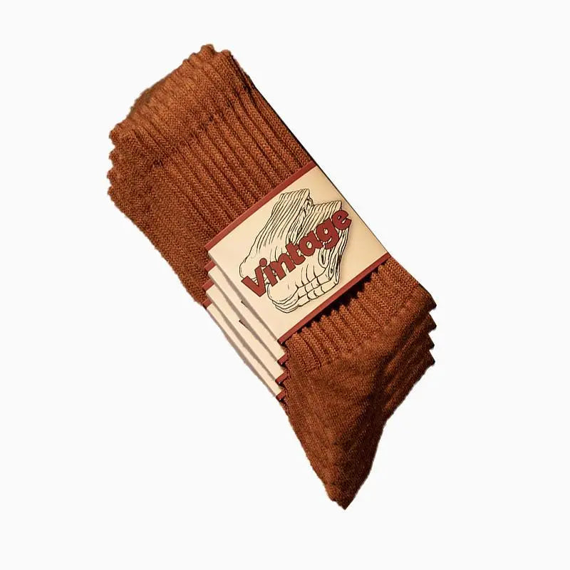 Natural 98% Cotton Crew Socks - Seamless, Breathable, and Cozy Fall & Winter Collection for Men and Women (4 Pairs)
