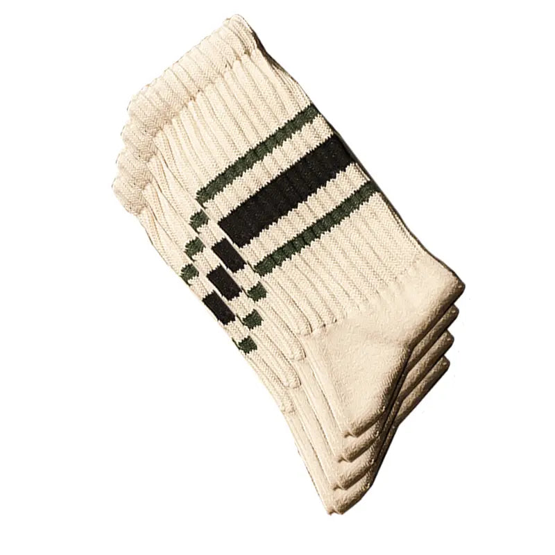 Natural 98% Cotton Crew Socks - Seamless, Breathable, and Cozy Fall & Winter Collection for Men and Women (4 Pairs)