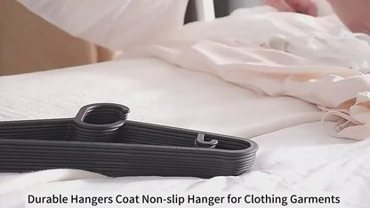 Vtopmart 60-Pack Stackfit Clothes Hangers - 16.7-Inch Non-Slip Slim Hangers for T-Shirts, Coats, Jackets, and Sweaters - Durable Space-Saving Closet Organizers - Mid-Year Sale
